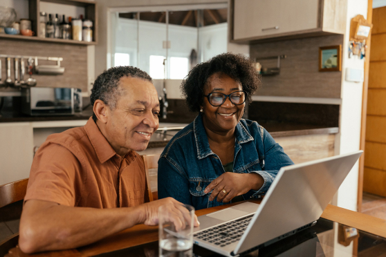 Couple on laptop