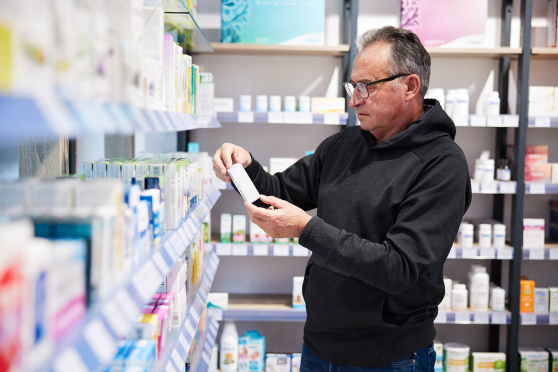 Man in pharmacy